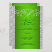 Invitation Anniversaire de mariage argent vert floral (Devant / Derrière)
