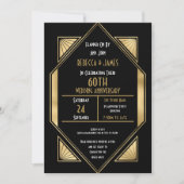 Invitation Anniversaire de mariage Art Déco 60 ans (Devant)