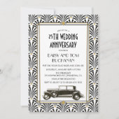 Invitation anniversaire de mariage Art Déco Gatsby (Devant)