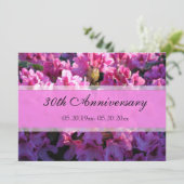 Invitation Anniversaire de mariage avec azalée rose en fleurs (Debout devant)