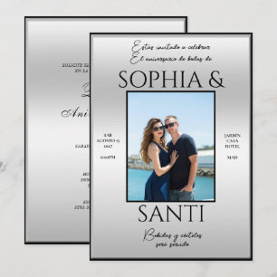 Invitation Anniversaire de mariage avec photo d'élégance mode