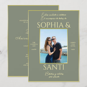 Invitation Anniversaire de mariage avec photo d'élégance mode