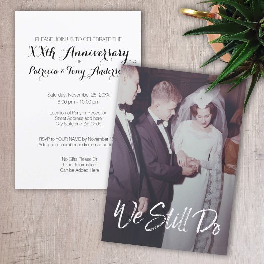 Invitation Anniversaire de mariage avec photo - Nous sommes t