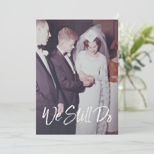 Invitation Anniversaire de mariage avec photo - Nous sommes t (Debout devant)