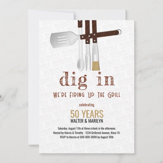 Invitation Anniversaire de mariage barbecue (Devant)