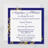 Invitation Anniversaire de mariage blanc jaune bleu élégant (Dos)