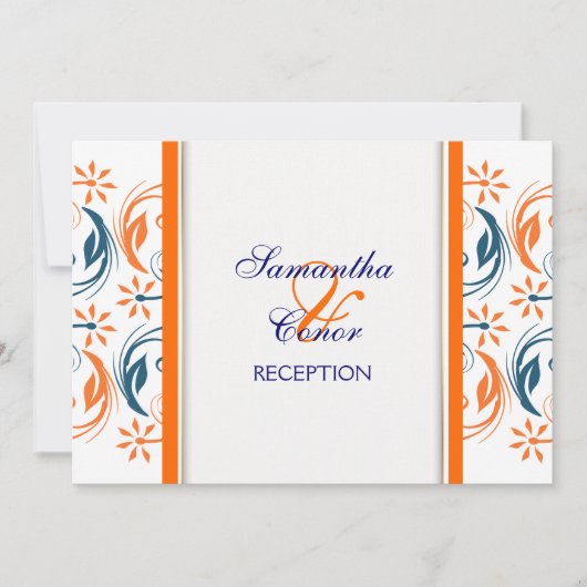 Invitation Anniversaire de mariage bleu blanc orange (Devant)