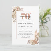 Invitation Anniversaire de mariage Boho Pampass Grass 70 ans (Debout devant)