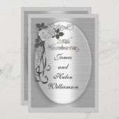 Invitation anniversaire de mariage d'argent (Devant / Derrière)