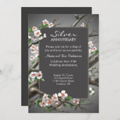 Invitation Anniversaire de mariage d'argent - 25 ans (Devant / Derrière)