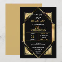 Anniversaire de mariage de 25 ans Art Déco