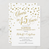 Invitation Anniversaire de Mariage de 45 ans de Surprise - Bl (Devant / Derrière)