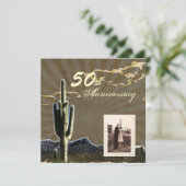 Invitation anniversaire de mariage de 50 ans cactus pays occi (Debout devant)