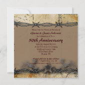 Invitation anniversaire de mariage de 50 ans campagne rustiqu (Dos)