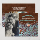 Invitation anniversaire de mariage de 50 ans country western  (Devant / Derrière)