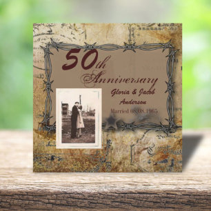 Invitation anniversaire de mariage de 50 ans country western 