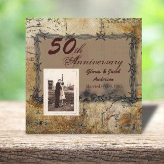Invitation anniversaire de mariage de 50 ans country western 