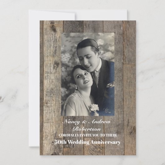 Invitation anniversaire de mariage de 50 ans country western  (Devant)