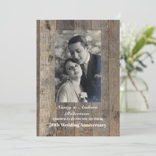 Invitation anniversaire de mariage de 50 ans country western (Debout devant)