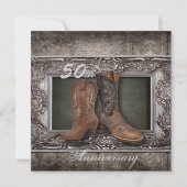 Invitation anniversaire de mariage de 50 ans cow-boy western  (Devant)