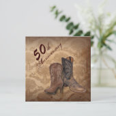 Invitation anniversaire de mariage de 50 ans Cowboy de pays o (Debout devant)