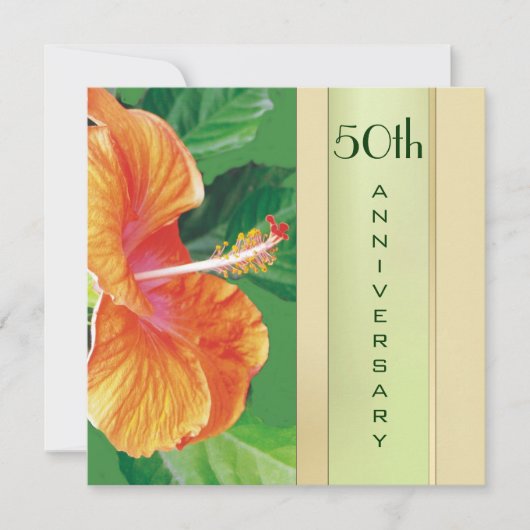 Invitation Anniversaire de mariage de 50 ans de l'Hibiscus Ta (Devant)