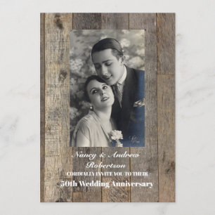 Invitation anniversaire de mariage de 50 ans de style western