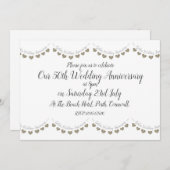 Invitation Anniversaire de mariage de 50 ans Moderne Or (Devant / Derrière)