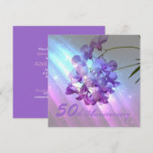 Invitation anniversaire de mariage de 50 ans orchidée violett (Devant / Derrière)