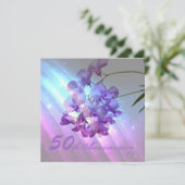 Invitation anniversaire de mariage de 50 ans orchidée violett (Debout devant)