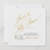 Invitation Anniversaire de Mariage de 50 ans Rayures (Devant)