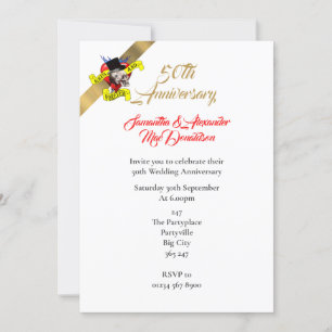 Invitation Anniversaire de mariage de 50 ans sur le thème du 