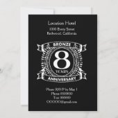 Invitation anniversaire de mariage de 8 ans bronze (Dos)