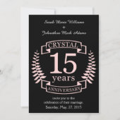 Invitation Anniversaire de mariage de cristal 15 ans (Devant)