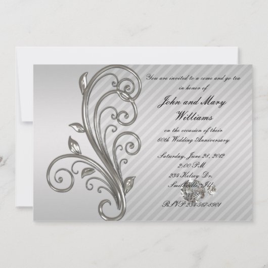 Invitation Anniversaire de Mariage Diamant (Dos)