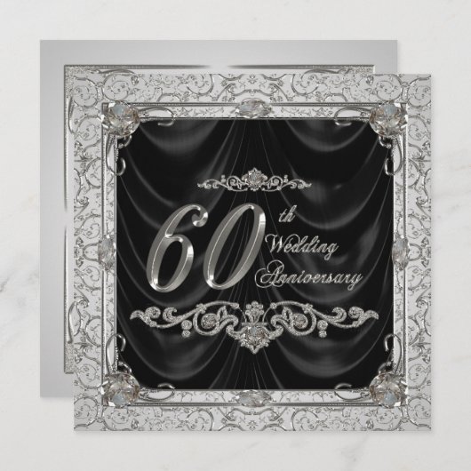 Invitation Anniversaire de Mariage Diamant (Devant / Derrière)