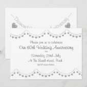 Invitation anniversaire de mariage diamant 60e mod (Devant / Derrière)