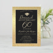 Invitation Anniversaire de mariage diamant confettis or (Debout devant)