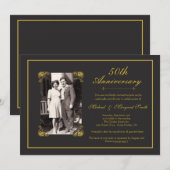 Invitation Anniversaire de mariage d'or (Devant / Derrière)