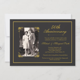 Invitation Anniversaire de mariage d'or
