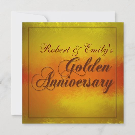 Invitation Anniversaire de mariage d'or (Devant)