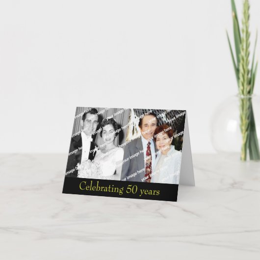 Invitation Anniversaire de mariage d'or Passé et Présent (Devant)