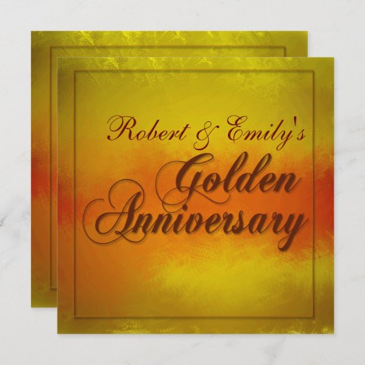Invitation Anniversaire de mariage doré (Devant / Derrière)