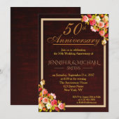 Invitation Anniversaire de Mariage Élégant Bouquet (Devant / Derrière)