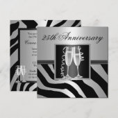 Invitation Anniversaire de mariage en argent (Devant / Derrière)