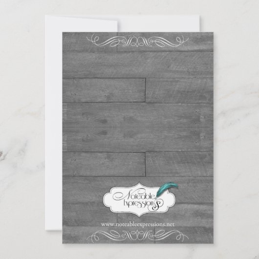 Invitation Anniversaire de mariage en bois de grange rustique (Dos)