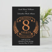 Invitation Anniversaire de mariage en bronze huit ans (Debout devant)