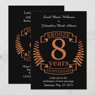 Invitation Anniversaire de mariage en bronze huit ans