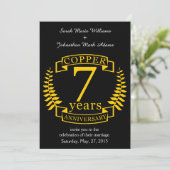 Invitation Anniversaire de mariage en cuivre 7 ans (Debout devant)