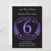 Invitation Anniversaire de mariage en fer 6 ans (Devant)